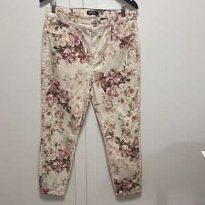 Buffalo David Bitton Cream Floral Skinny Jeans
